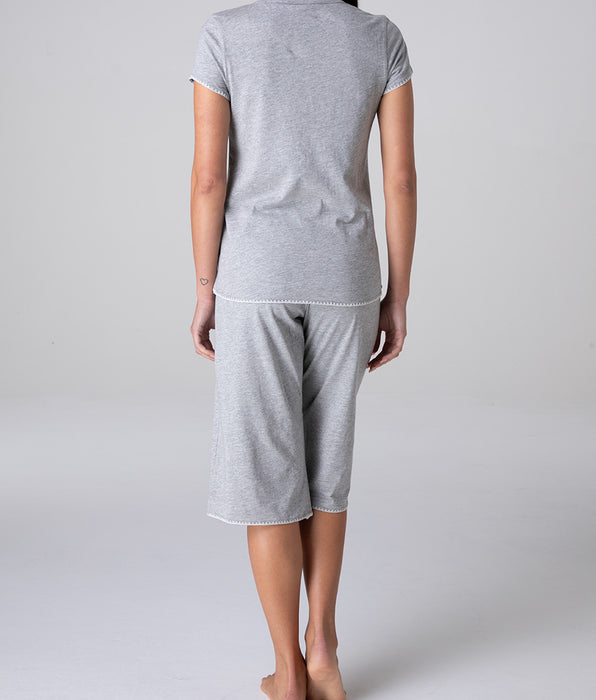 Lovable Capri pajamas in jersey, heather gray