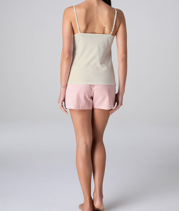 Lovable Milky white cotton jersey and seersucker jersey top and shorts