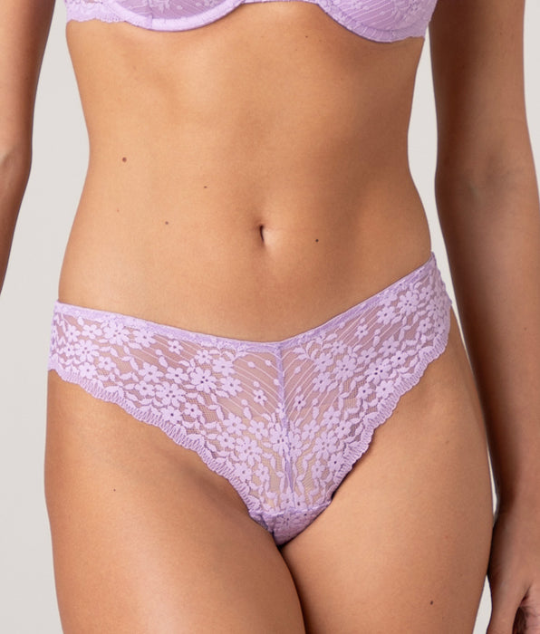Lovable Brazilian Briefs Spring Lace in Lace, lavender