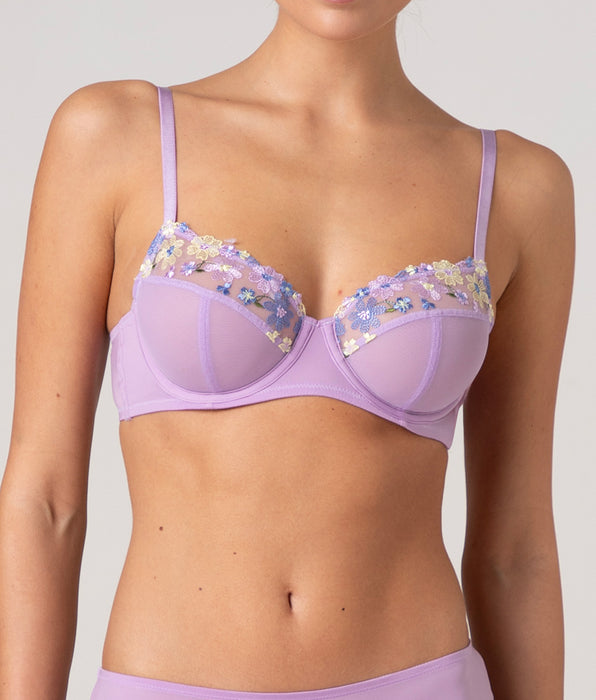 Lovable Underwired Balconette Bra Fairytale Embroidery in Embroidered Tulle, lavender floral