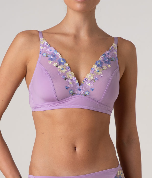 Lovable Wireless Triangle Bra Fairytale Embroidery in Embroidered Tulle, lavender floral