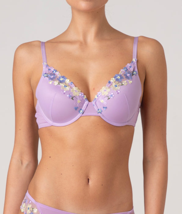 Lovable Padded Underwired Bra Fairytale Embroidery in Embroidered Tulle, lavender floral