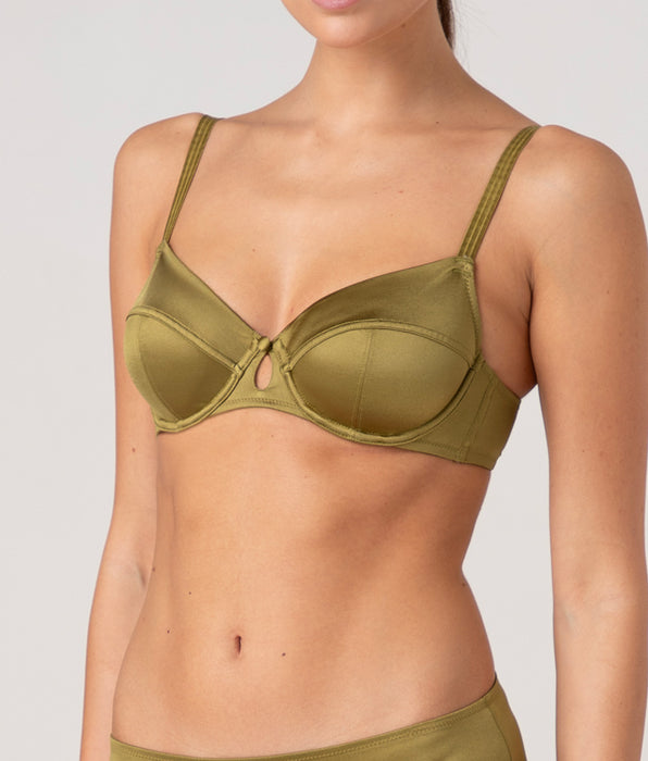 Lovable Underwired Balconette Bra Chic Micro in Microfibre, cardamom green