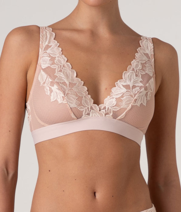 Lovable Elegant Muse Soft Sail Wirefree Bra, pearled ivory and pink