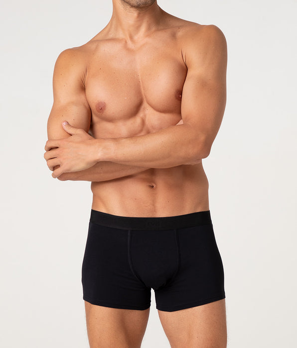 Lovable Signature Cotton Pima Stretch Cotton Boxer, Black