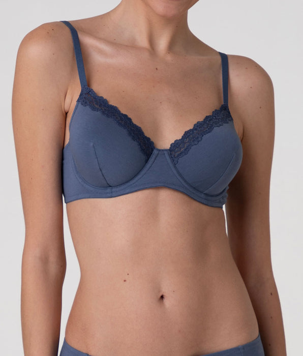 Lovable Trendy Modal Underwired Bra in Cotton Modal and Lace, powder blue