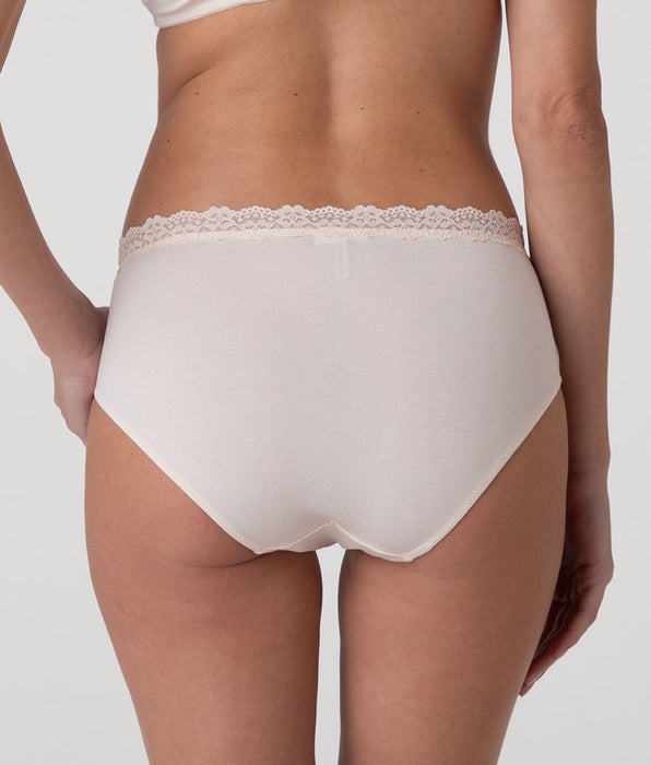 Lovable Trendy Modal High-Waist Brief in Cotton Modal and Lace, pearled ivory