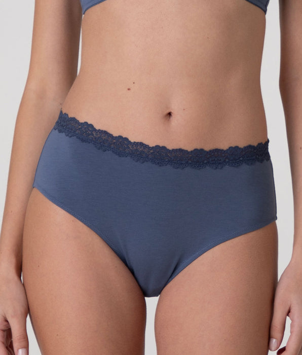 Lovable Trendy Modal High-Waist Brief in Cotton Modal and Lace, powder blue