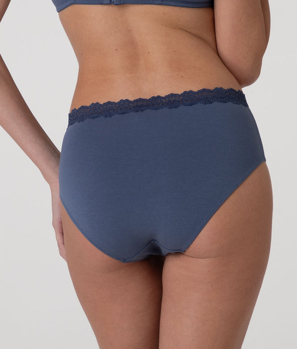 Lovable Trendy Modal High-Waist Brief in Cotton Modal and Lace, powder blue