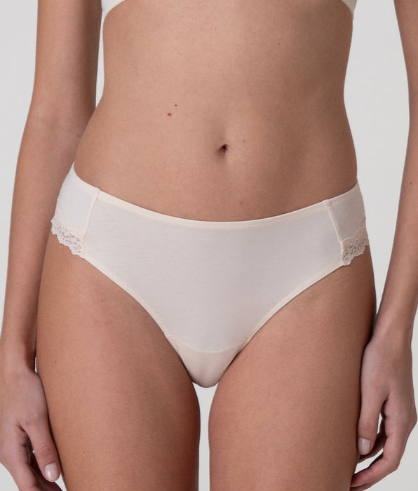 Lovable Trendy Modal Brazilian Brief in Cotton Modal and Lace, pearled ivory