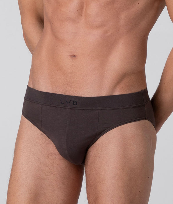 Lovable Modern Cotton Modal Briefs, Chocolate Brown