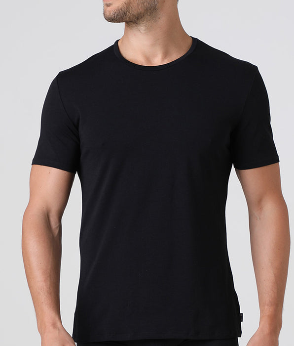 Lovable Black Premium Cotton crew neck T-shirt in high-quality stretch cotton
