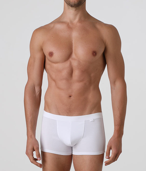 Lovable White Cotton Stretch boxer shorts in stretch cotton