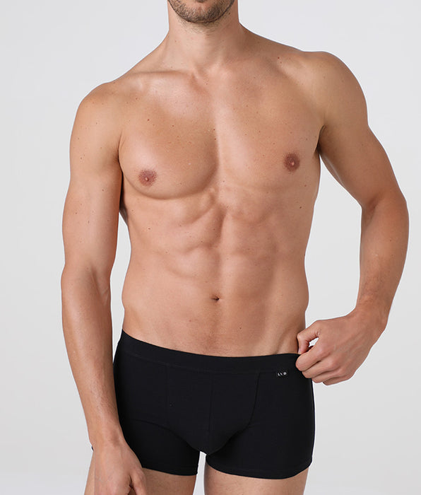 Lovable Black Cotton Stretch boxer shorts in stretch cotton