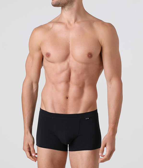 Lovable Black Cotton Stretch boxer shorts in stretch cotton
