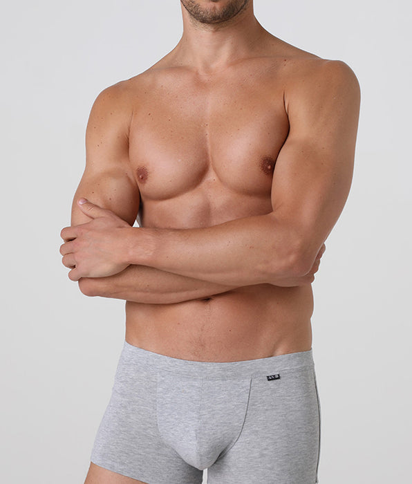 Lovable Gray melange stretch cotton boxer shorts in stretch cotton