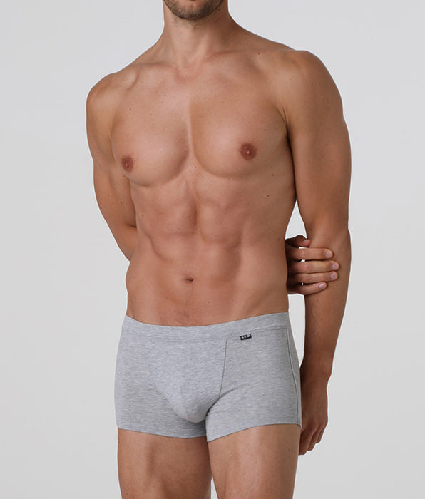 Lovable Gray melange stretch cotton boxer shorts in stretch cotton