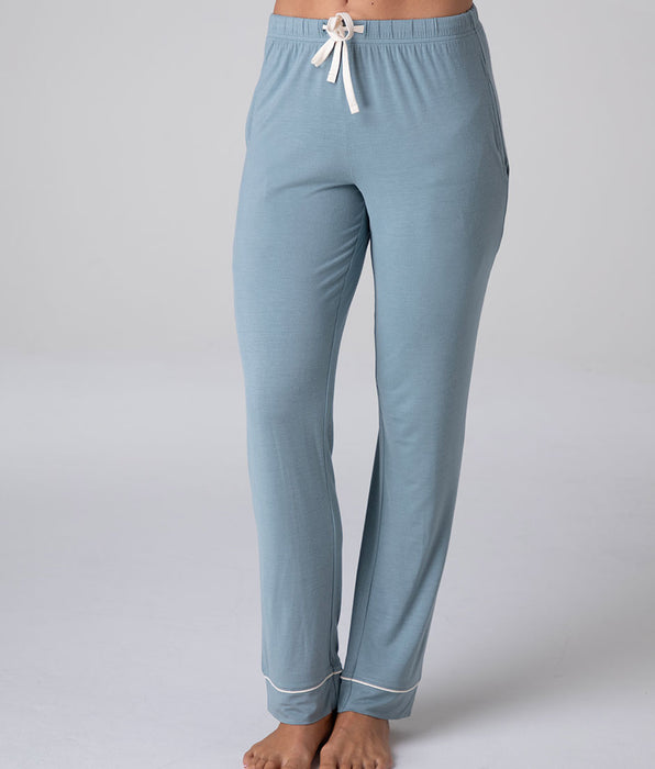 Lovable Elastic Viscose Long Pants, dusty blue
