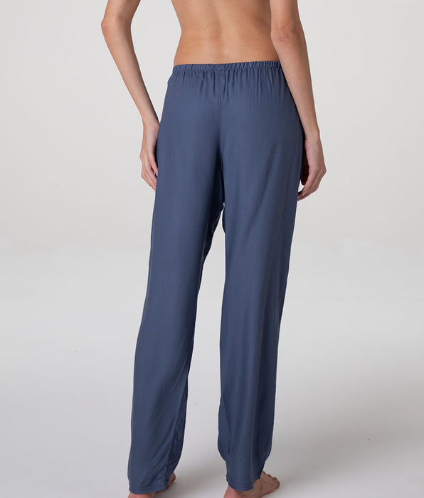 Lovable Pantaloni Lunghi Twill Viscose, blu polvere