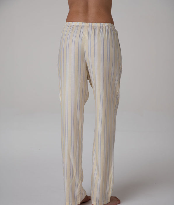 Lovable Striped Viscose Twill Pants, white and cream