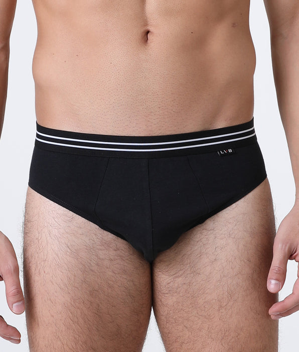 Lovable Basic Multipack Stretch Cotton Briefs 2-Pack, Black