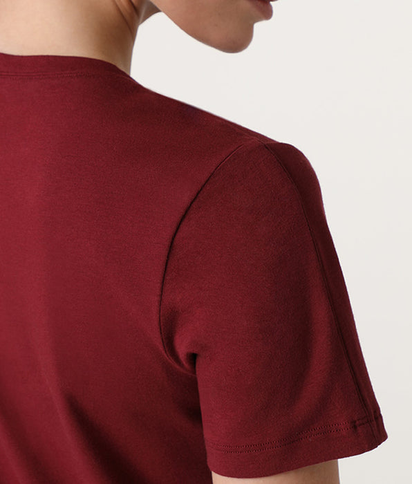 Lovable Active Comfort Thermoregulating Crew Neck T-Shirt, burgundy