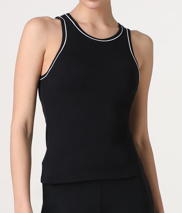 Lovable Active Comfort Thermoregulating Crew Neck Tank Top, black