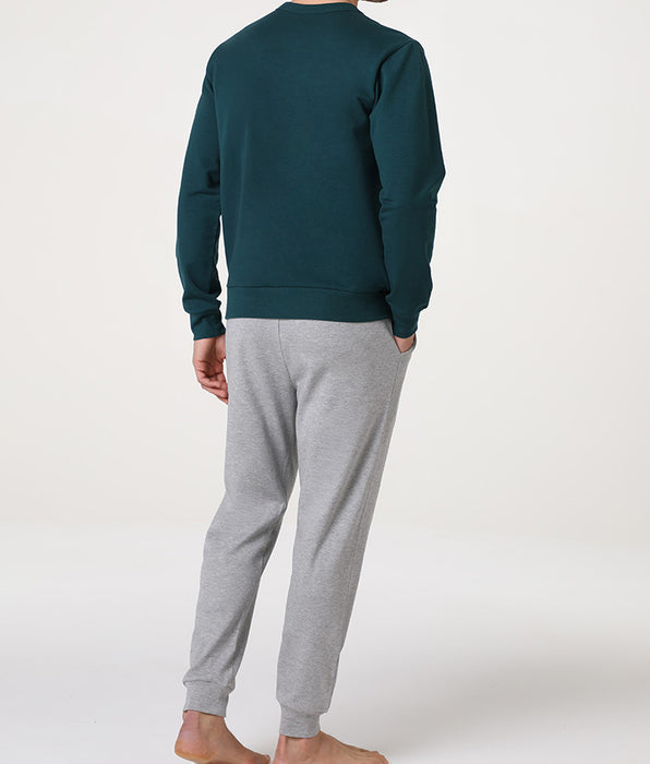 Lovable Long Sleeve Sweatshirt and Interlock Pajamas, Dark Green