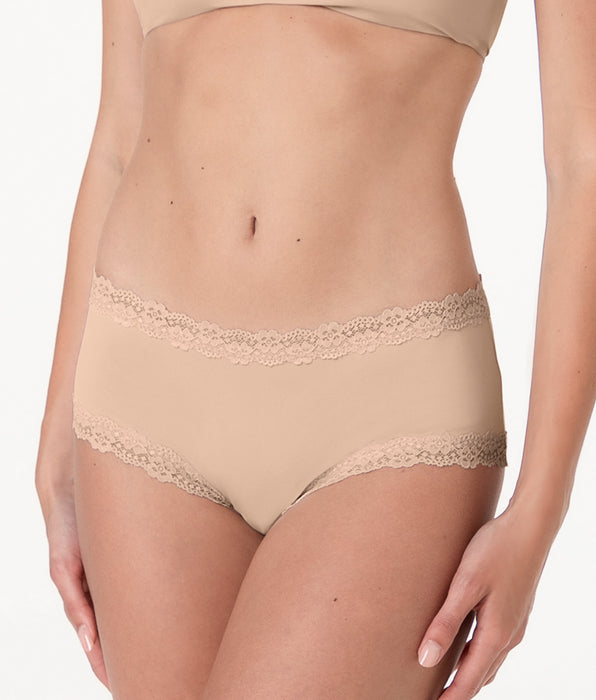 Lovable Lacy Micro Culotte in Microfiber with Lace, nude
