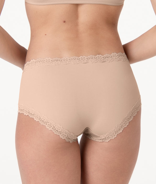Lovable Lacy Micro Culotte in Microfiber with Lace, nude