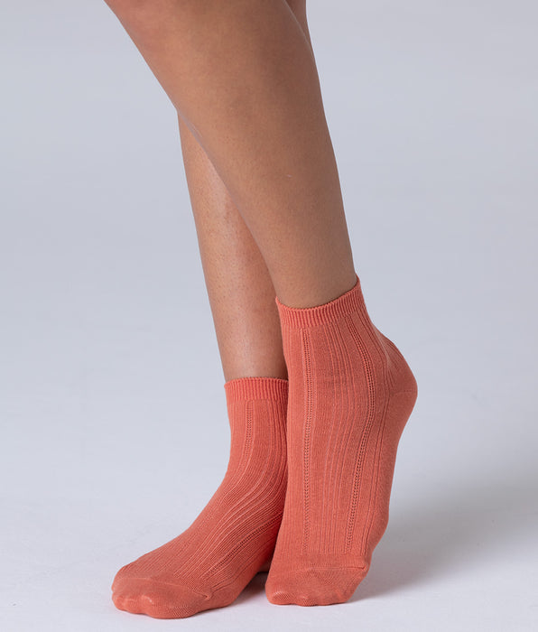 Lovable Pointelle Socks, terracotta