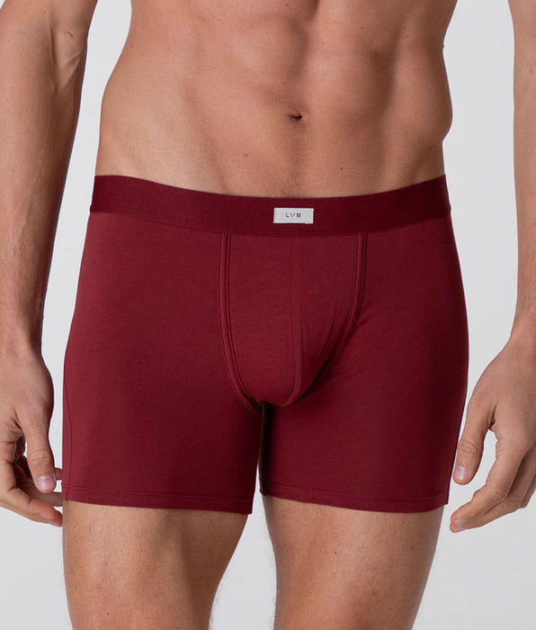 Lovable Long Boxer Modern Stretch Cotton, Burgundy