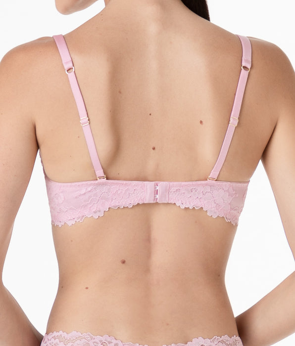 Lovable Lux Lace lightly padded underwired bra in candy pink